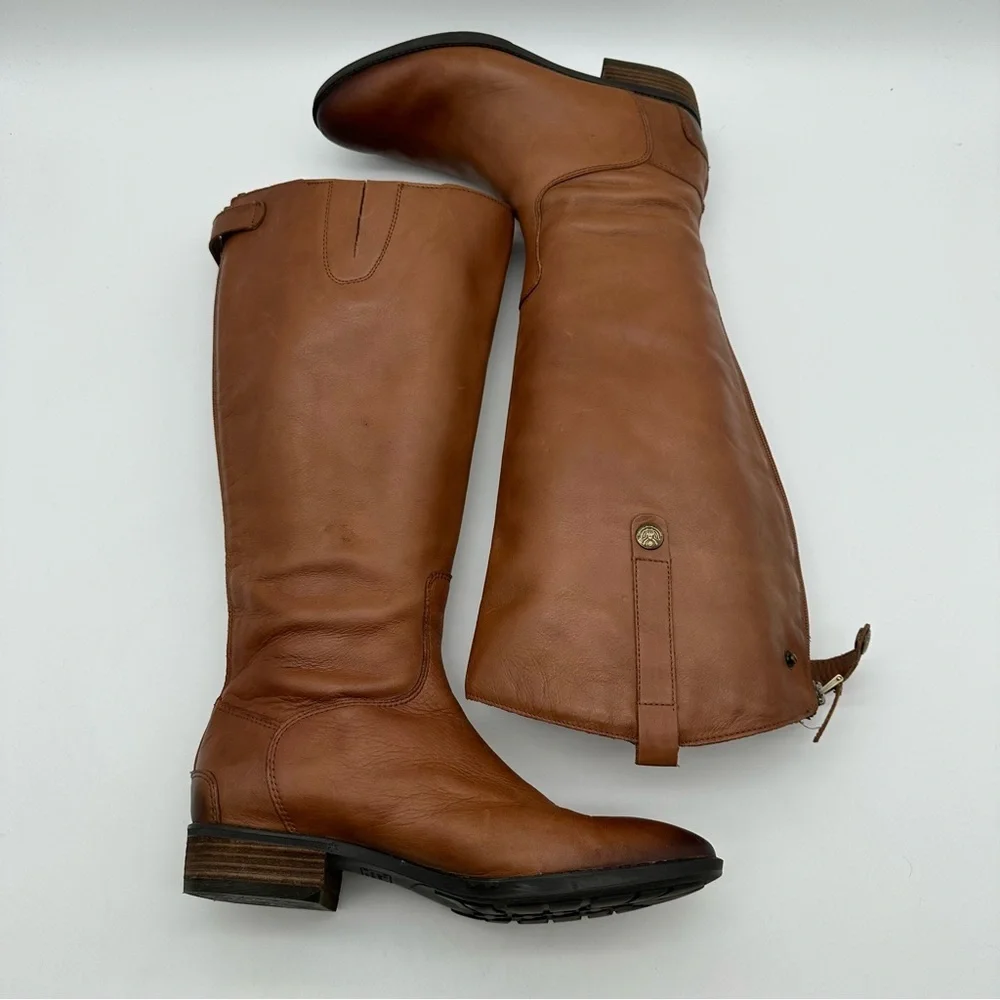 Sam Edelman Penny Tan Leather Knee High Boots